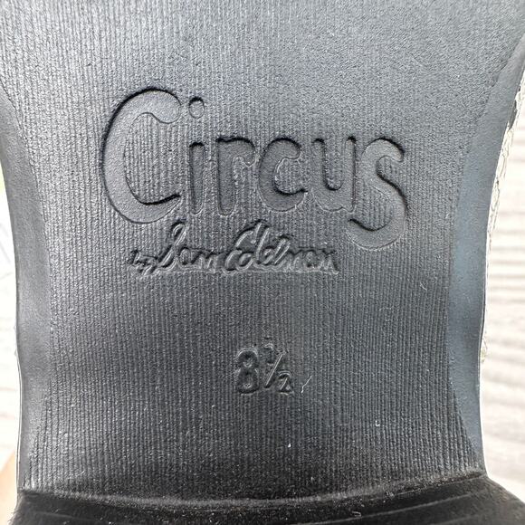 Circus Sam Edelman Pipper Ankle Bootie Sz 8.5 Ivory Black Faux Snakeskin Leather - Picture 9 of 9